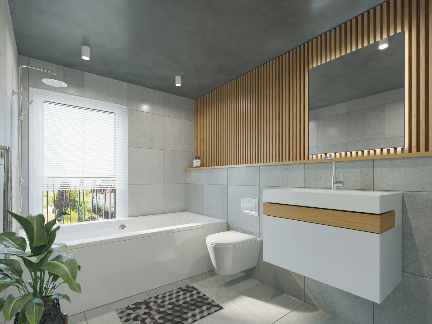 Bathroom with hot water amenity
